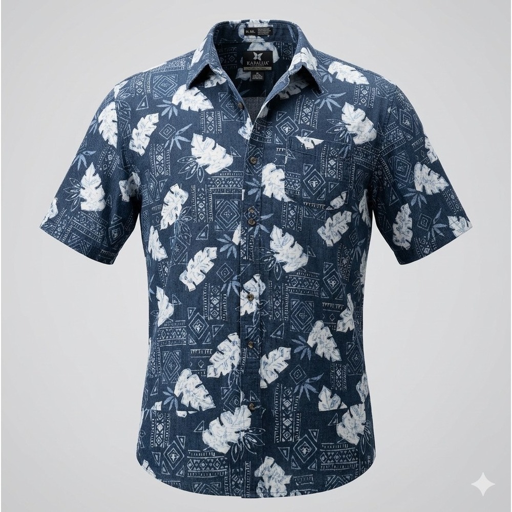 Enro Traditions Shirt 2XL Tall Mens Blue Tropical Floral Hawaiian Cotton...